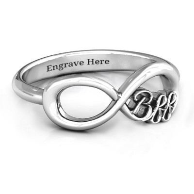 Sterling Silver BFF Friendship Infinity Ring - Name My Jewellery