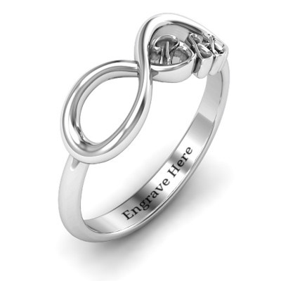 Sterling Silver BFF Friendship Infinity Ring - Name My Jewellery