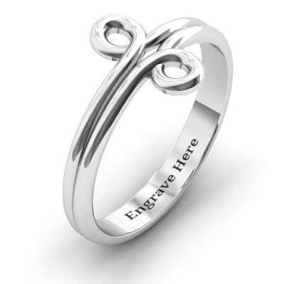 Sterling Silver Basket Weave Loop Ring - Name My Jewellery