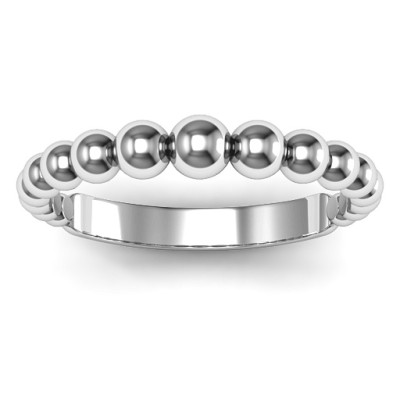 Sterling Silver Beaded Beauty Ring - Name My Jewellery