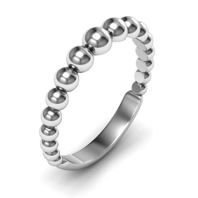 Sterling Silver Beaded Beauty Ring - Name My Jewellery