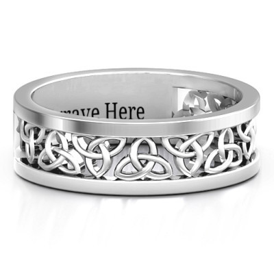 Sterling Silver Celtic Wreath Men's Ring - Name My Jewellery