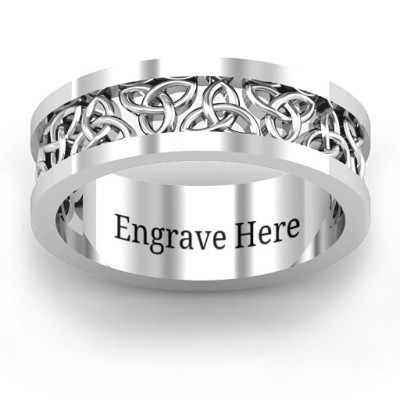 Sterling Silver Celtic Wreath Men's Ring - Name My Jewellery