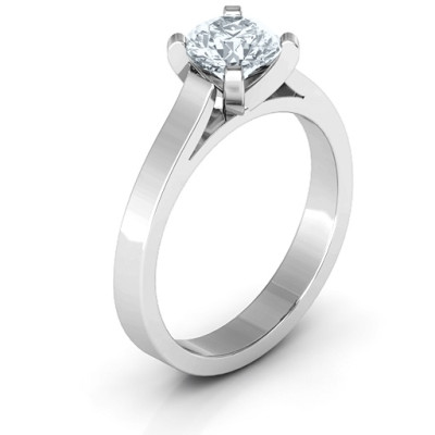 Sterling Silver Classic Solitaire Ring - Name My Jewellery