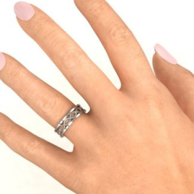 Sterling Silver Diadem Infinity Women's Ring - Name My Jewellery