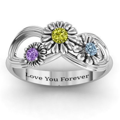Sterling Silver Endless Spring Infinity Ring - Name My Jewellery