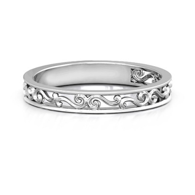 Sterling Silver Filigree Band Ring - Name My Jewellery
