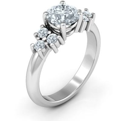 Sterling Silver Flourish Engagement Ring - Name My Jewellery