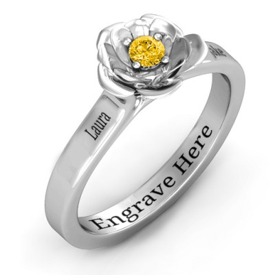 Sterling Silver Flourish Rose Ring - Name My Jewellery