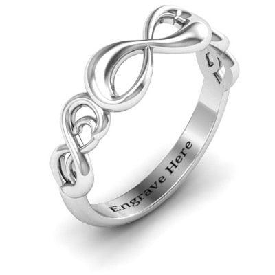 Sterling Silver Groovy Infinity Ring - Name My Jewellery