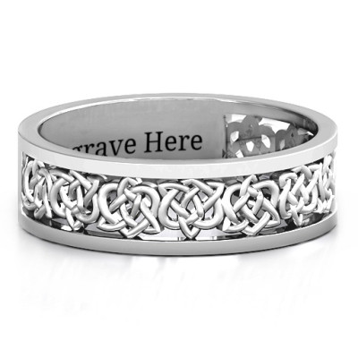 Sterling Silver Half Eternity Celtic Ring - Name My Jewellery