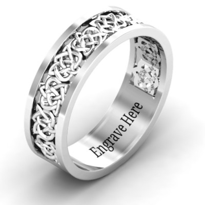 Sterling Silver Half Eternity Celtic Ring - Name My Jewellery