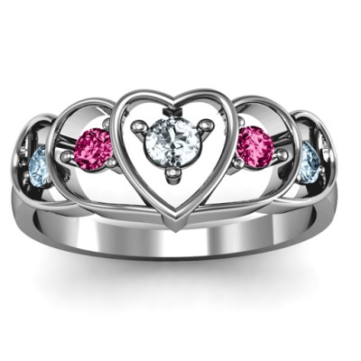 Sterling Silver Heart Collage Ring - Name My Jewellery