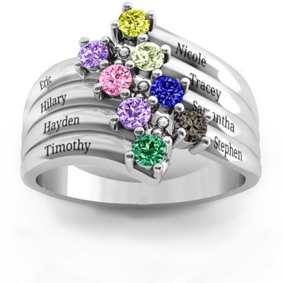 Sterling Silver Hydra Multi-Wave Ring - Name My Jewellery