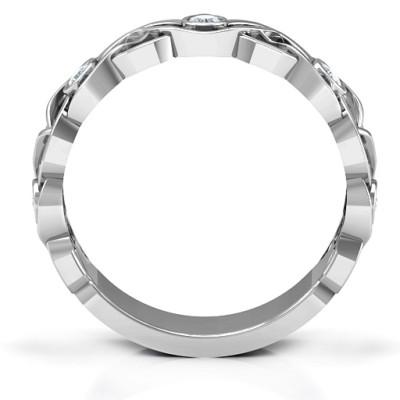 Sterling Silver Intertwined Love Band Ring - Name My Jewellery