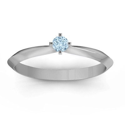 Sterling Silver Knife Edge Solitaire Ring - Name My Jewellery