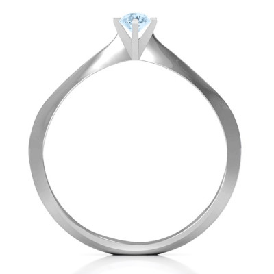 Sterling Silver Knife Edge Solitaire Ring - Name My Jewellery