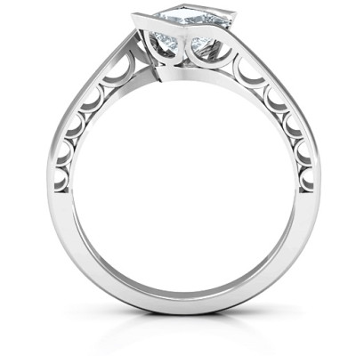 Sterling Silver Krista Princess Cut Ring - Name My Jewellery