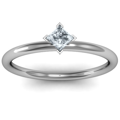 Sterling Silver L-Shaped Princess Ring - Name My Jewellery