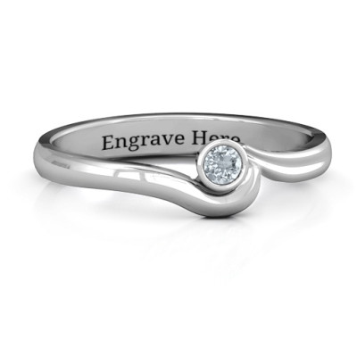 Sterling Silver Low Wave Ring - Name My Jewellery