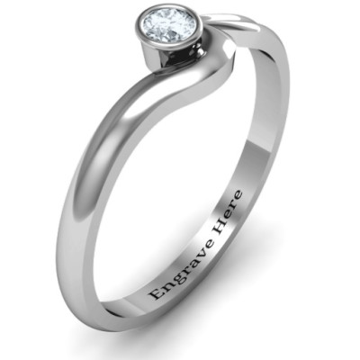 Sterling Silver Low Wave Ring - Name My Jewellery