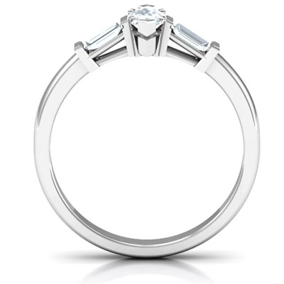 Sterling Silver Marquise Cut Love Ring - Name My Jewellery