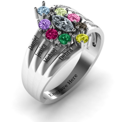 Sterling Silver Medusa Multi-Wave Ring - Name My Jewellery