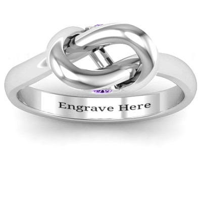 Sterling Silver Modern Infinity Heart Ring - Name My Jewellery