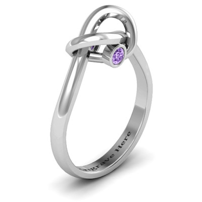 Sterling Silver Modern Infinity Heart Ring - Name My Jewellery