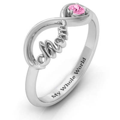 Sterling Silver Mom's Infinity Bond Ring - Name My Jewellery