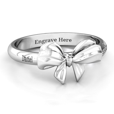 Sterling Silver Papillon Bow Ring - Name My Jewellery