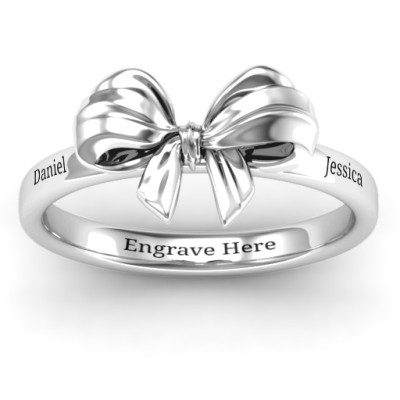 Sterling Silver Papillon Bow Ring - Name My Jewellery