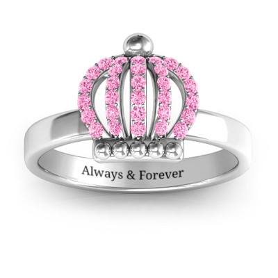 Sterling Silver Queen Of The Castle Crown Ring - Name My Jewellery