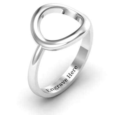Sterling Silver Simple Circle Karma Ring - Name My Jewellery