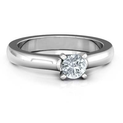 Sterling Silver Simply Solitaire Ring - Name My Jewellery