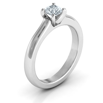 Sterling Silver Simply Solitaire Ring - Name My Jewellery