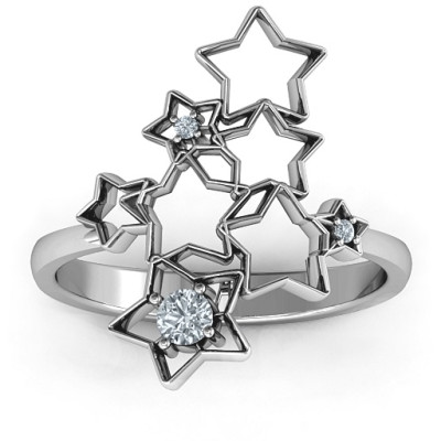 Sterling Silver Sparkling Constellation Ring - Name My Jewellery