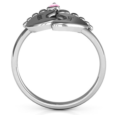 Sterling Silver Toe-tally In Love Engravable Birthstone Footprint Ring  - Name My Jewellery