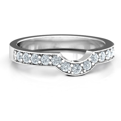 Sterling Silver U-Shape Shadow Ring - Name My Jewellery
