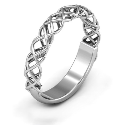 Sterling Silver Woven in Love Ring - Name My Jewellery