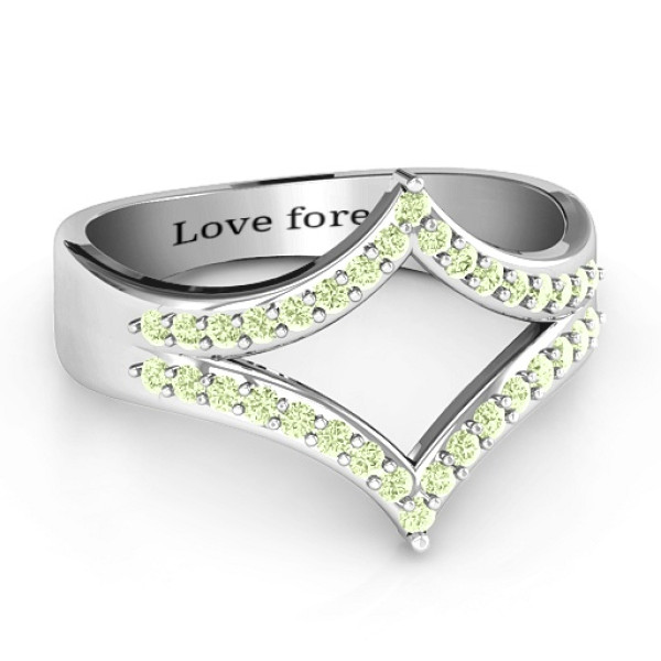 Symmetrical Sparkle Ring - Name My Jewellery