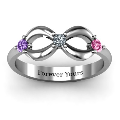 Three Stone Infinity Ring  - Name My Jewellery