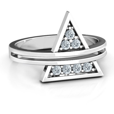 Triangle of Glam Geometric Ring - Name My Jewellery