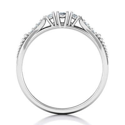 Trinity Ring on Accented Band - Name My Jewellery