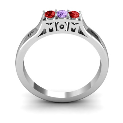 Triple Round Stone MOM Ring  - Name My Jewellery