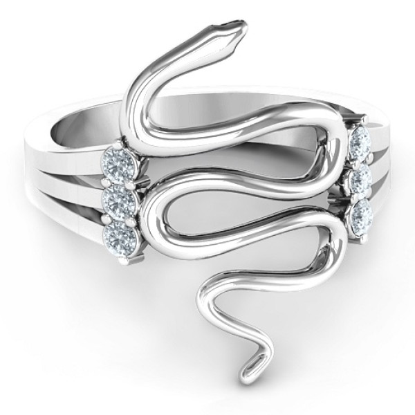 Zig Zag Snake Ring - Name My Jewellery