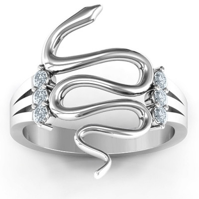 Zig Zag Snake Ring - Name My Jewellery
