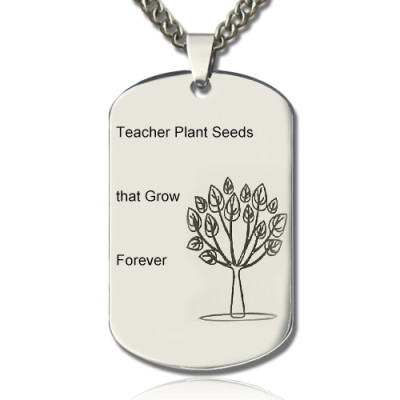 Man's Dog Tag Tree Name Necklace - Name My Jewellery