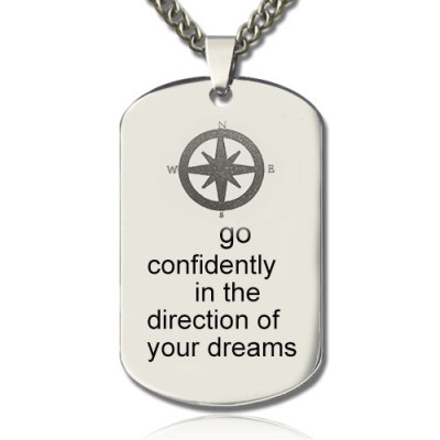 Compass Man's Dog Tag Name Necklace - Name My Jewellery