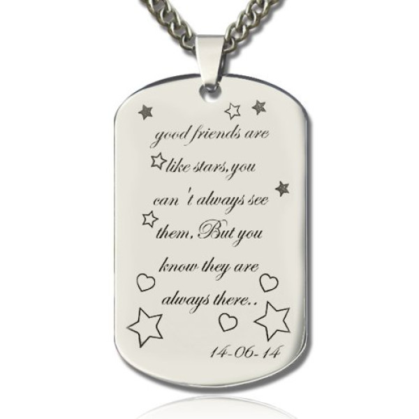 Best Friends Gift Dog Tag Name Necklace - Name My Jewellery